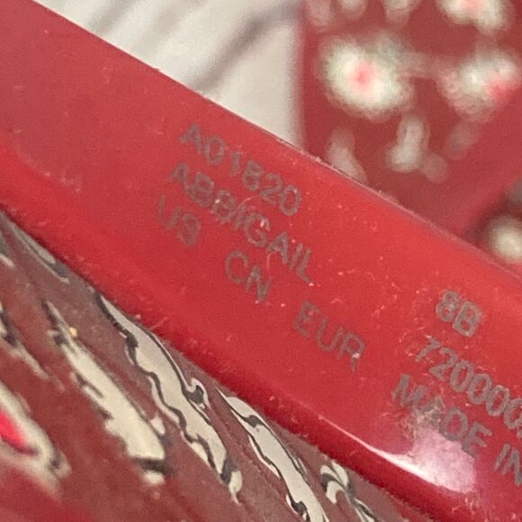 Coach Sandals Womens 8B Red Floral Abbigail Turn-Lock Flip Flops Thongs Logo - Picture 8 of 10